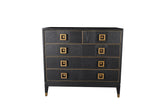 Kommode schwarz, Anrichte schwarz, Sideboard Gold schwarz, Breite 100 cm