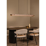 Pendelleuchte Rost-Farbe, Hängeleuchte LED oval dimmbar, Breite 150 cm