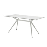 Design Tisch weiß, Bürotisch weiß, Länge 210 cm