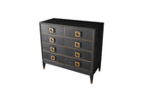 Kommode schwarz, Anrichte schwarz, Sideboard Gold schwarz, Breite 100 cm