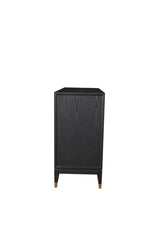 Kommode schwarz, Anrichte schwarz, Sideboard Gold schwarz, Breite 100 cm