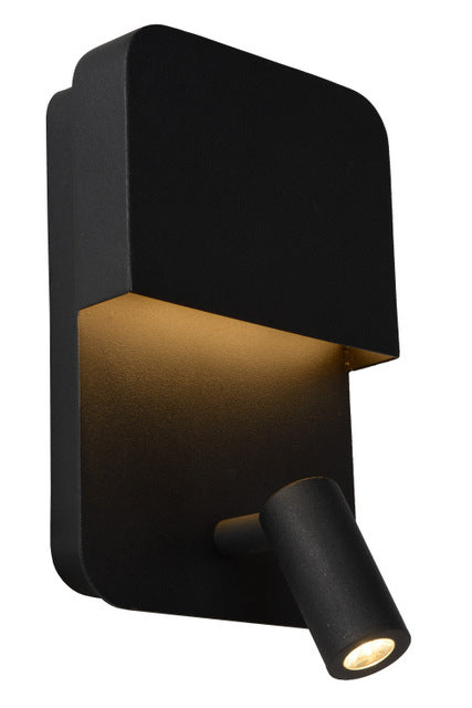 Wandlampe schwarz, LED, USB Ladepunkt