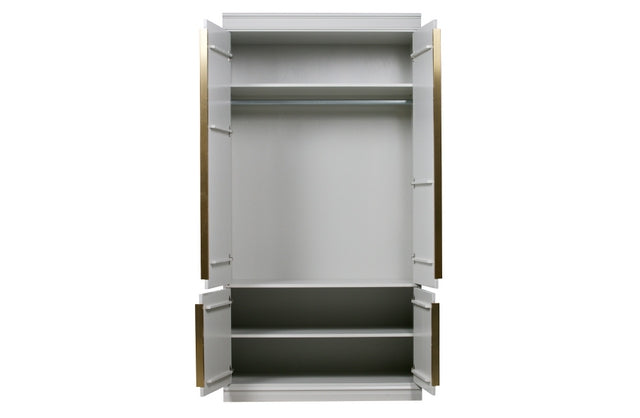 Kleiderschrank weiß, Schrank weiß, Kinder-Kleiderschrank weiß, Breite 110 cm