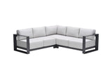 Lounge Sitzecke schwarz, Garten Sitzecke schwarz, Gruppensitzbank schwarz, Sitzgruppe Aluminium schwarz