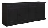 Sideboard schwarz, Anrichte schwarz Landhaus, Sideboard Landhausstil, Breite 220 cm