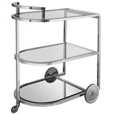 Servierwagen Glas Metall, Barwagen Silber, Trolley Silber