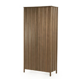 Kleiderschrank Holz furniert, Schrank  Naturholz-braun, Wohnzimmerschrank Holz, Breite 102 cm
