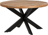 Esstisch rund Holz Metall, Tisch rund Massivholz Tischplatte, Durchmesser 100 cm