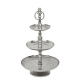 Etagere Silber Metall, Etagere 3 Etage, Höhe 48 cm