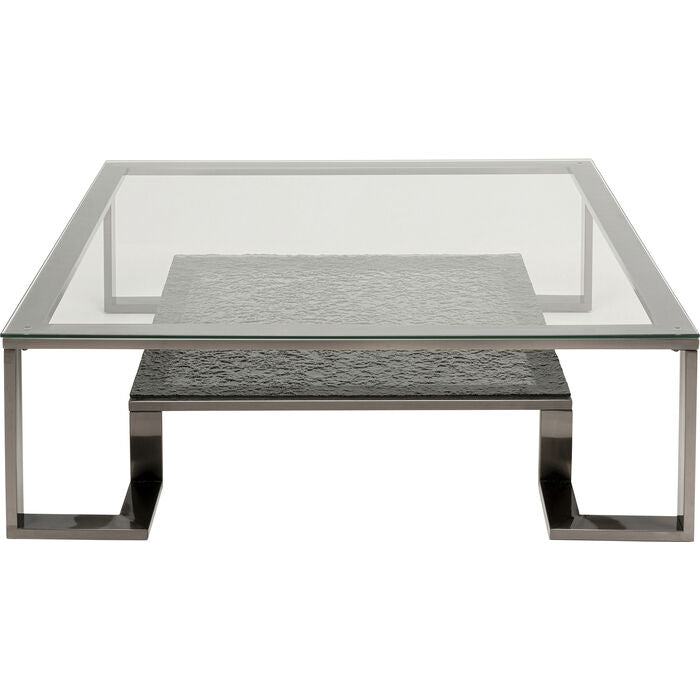 Couchtisch grau Glas-Metall, Glastisch grau, Breite 120 cm