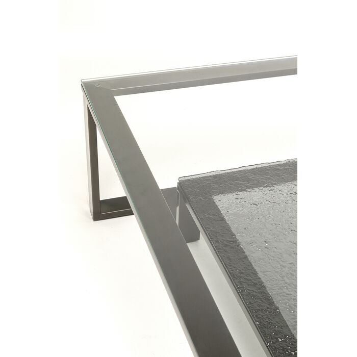 Couchtisch grau Glas-Metall, Glastisch grau, Breite 120 cm