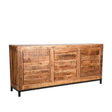 Sideboard Naturholz braun, Anrichte braun Naturholz, Kommode braun-schwarz, Breite 190 cm