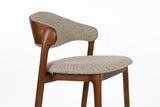 Barstuhl beige-taupe Holz Stuhlbeine, Barstuhl Farbe Nussbaum, Sitzhöhe 65 cm