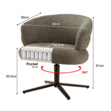 Stuhl drehbar Farbe grau, Esszimmerstuhl grau drehbar, Breite 69 cm
