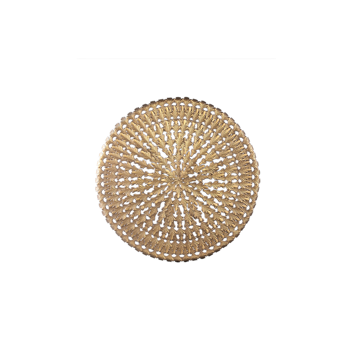Wandpanel rund Gold, Wanddekoration rund Gold Metall, Durchmesser 80 cm