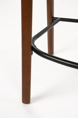 Barstuhl beige-taupe Holz Stuhlbeine, Barstuhl Farbe Nussbaum, Sitzhöhe 65 cm