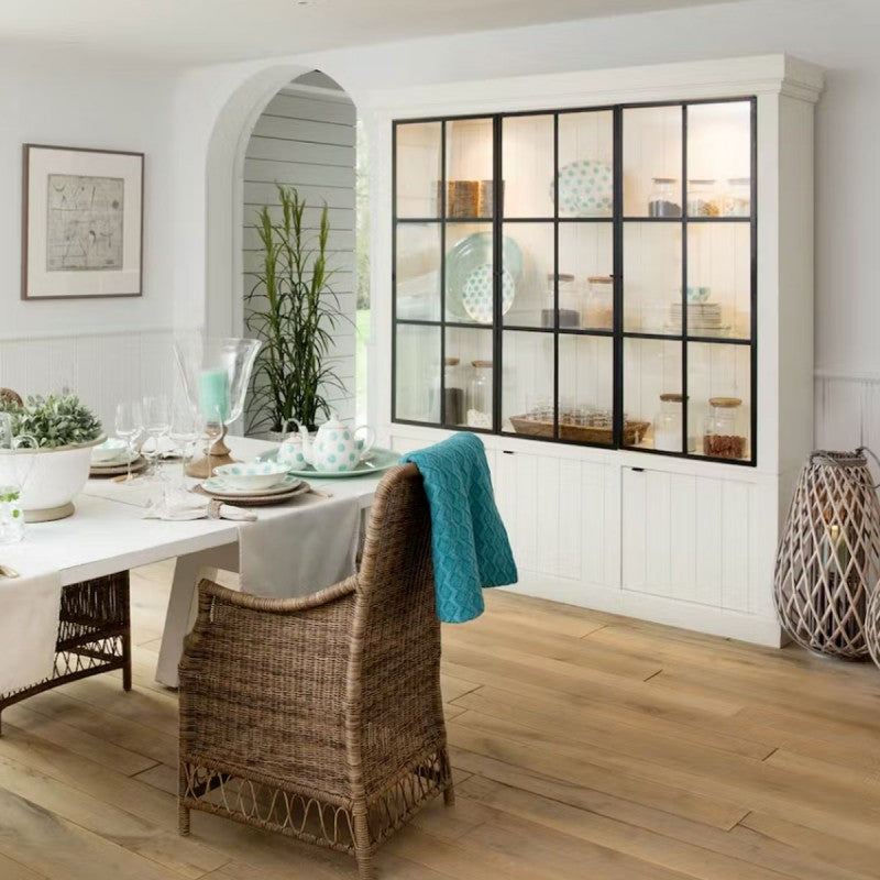 Vitrinen weiß Eiche, Geschirrschrank weiß Holz Eiche, Breite 190 cm