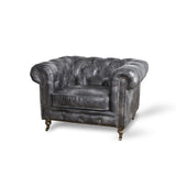 Sessel Chesterfield schwarz, Chesterfield Sessel Leder schwarz, Ledersessel schwarz