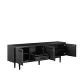 Sideboard schwarz, Anrichte schwarz, Kommode schwarz, Breite 220 cm