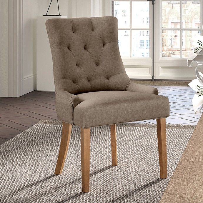 Stuhl taupe, Esszimmerstuhl taupe, Stuhl gepolstert taupe