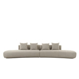 Sofa taupe, Form; leichter Bogen Sofa Bouclé-Stoff, Breite 414 cm