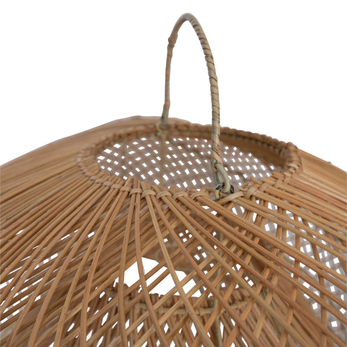 Pendelleuchte Rattan Naturholz, Hängeleuchte Rattan Natur-Farbe, Breite 55 cm