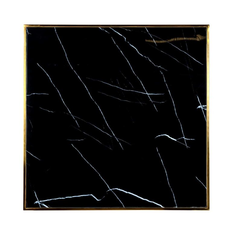 Bistrotisch Gold-schwarz, Tisch Gold-schwarz, Bistrotisch Marmoroptik schwarz, Breite 70 cm