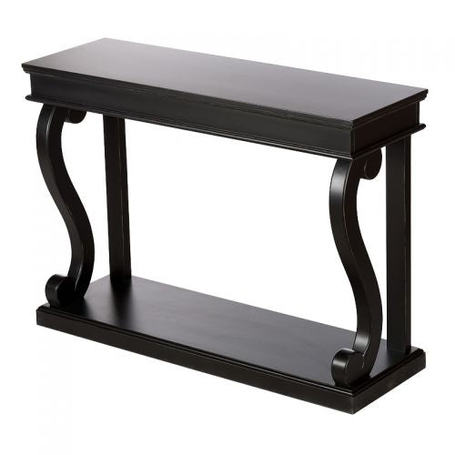 Konsole schwarz Holz, Wandtisch schwarz, Breite 140 cm