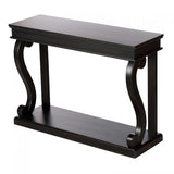 Konsole schwarz Holz, Wandtisch schwarz, Breite 140 cm