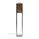 Stehlampe Silber-Holz Landhaus, Stehleuchte Silber, Höhe 125 cm
