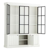 Vitrinen weiß Eiche, Geschirrschrank weiß Holz Eiche, Breite 190 cm