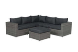 Lounge Sitzecke grau, Garten Sitzecke grau, Eck-Gartensofa grau 4-teilig