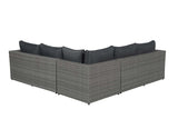 Lounge Sitzecke grau, Garten Sitzecke grau, Eck-Gartensofa grau 4-teilig