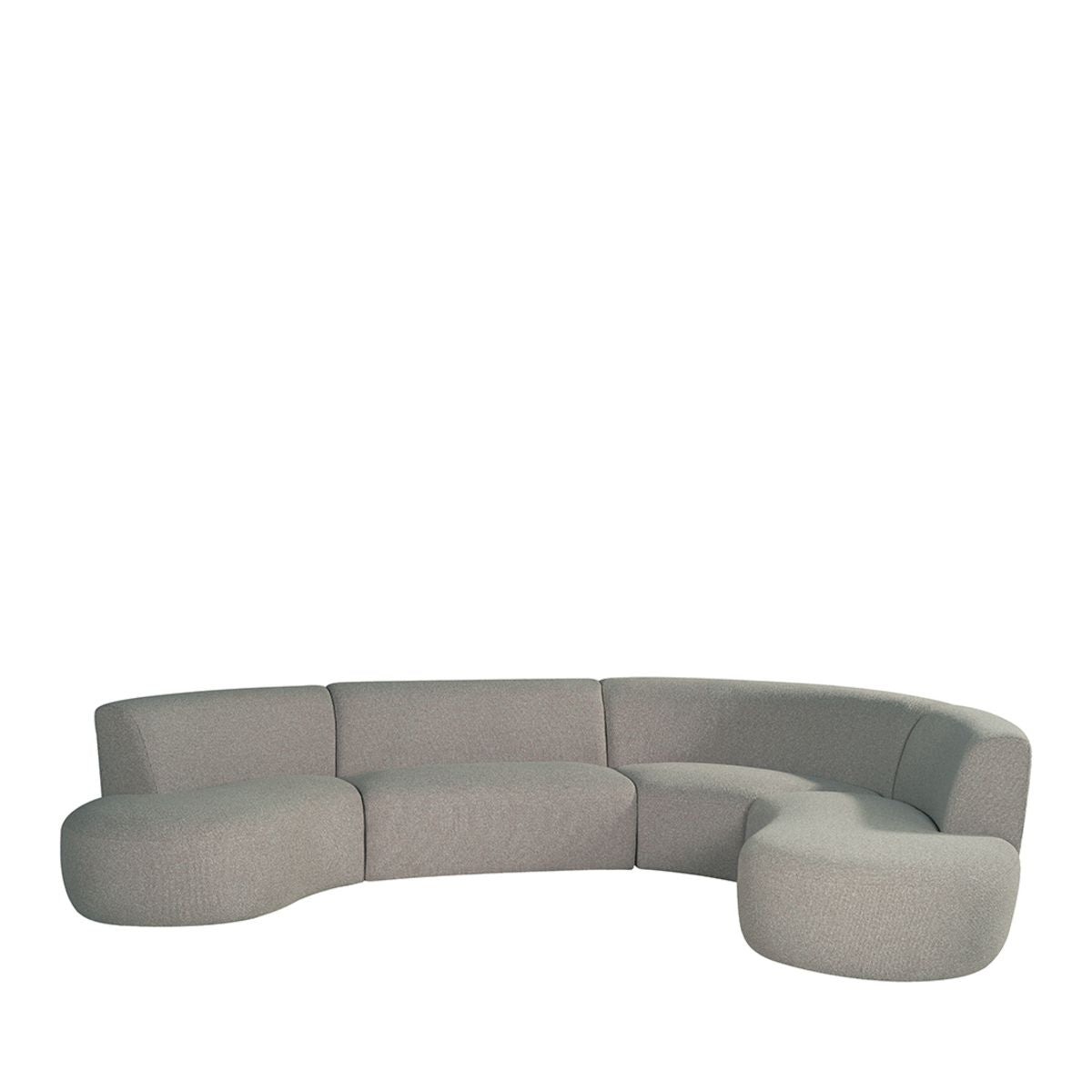 Halbrundes Sofa grau, Sofa modern angerundet, Lounge-Sofa halbrund, Breite 350 cm