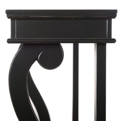 Konsole schwarz Holz, Wandtisch schwarz, Breite 140 cm