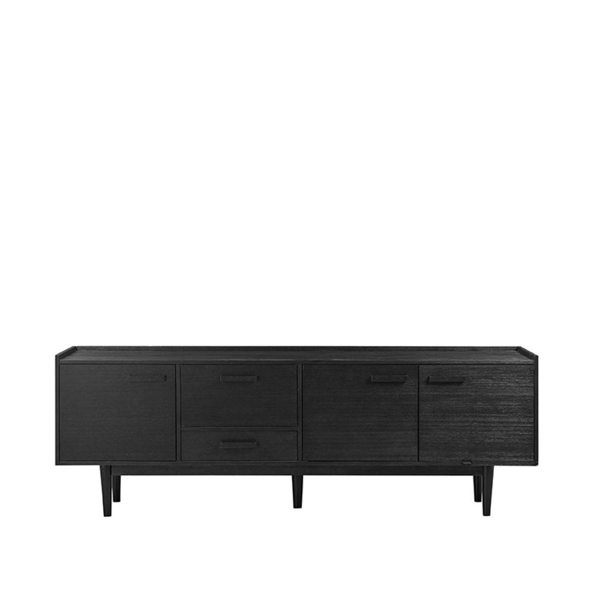 Sideboard schwarz, Anrichte schwarz, Kommode schwarz, Breite 220 cm