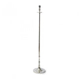 Stehlampe Silber Landhaus, Stehleuchte Silber mit Lampenschirm, Höhe 155-175 cm