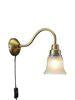 Wandlampe, antik Gold, Metall, Glas Wandleuchte