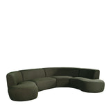 Halbrundes Sofa dunkel-grün, Sofa grün modern angerundet, Lounge-Sofa halbrund grün, Breite 350 cm