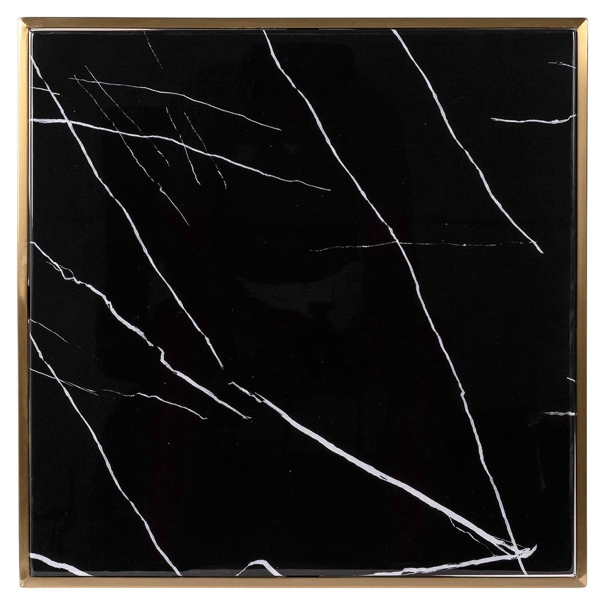 Bistrotisch Gold-schwarz, Tisch Gold-schwarz, Bistrotisch Marmoroptik schwarz, Breite 50 cm