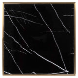 Bistrotisch Gold-schwarz, Tisch Gold-schwarz, Bistrotisch Marmoroptik schwarz, Breite 50 cm