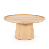 Couchtisch Eiche furniert,  runder Couchtisch Farbe Natur-Eiche, Durchmesser 80 cm
