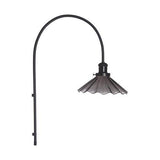 Wandlampe mit Kabel, schwarz, Metall, schwarz Glas, Bogen Wandleuchte