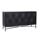 Sideboard  schwarz,  Anrichte schwarz Eiche furniert, Breite 160 cm