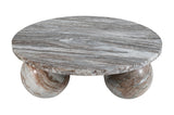 Couchtisch Marmor rund, Marmortisch rund beige-grau, runder Couchtisch Marmor, Durchmesser 99 cm