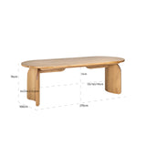 Esstisch Natureiche, Tisch Eiche massiv, Esstisch oval Eiche,  Breite 235 cm