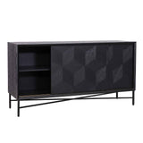 Sideboard  schwarz,  Anrichte schwarz Eiche furniert, Breite 160 cm