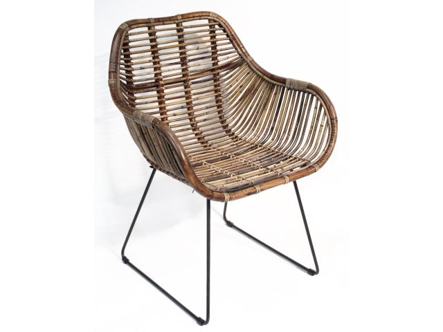 Stuhl Rattan, Stuhl grau Rattan