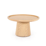 2er Set Couchtische Eiche furniert,&nbsp; runder Couchtisch Farbe Natur-Eiche, Durchmesser 46-66 cm