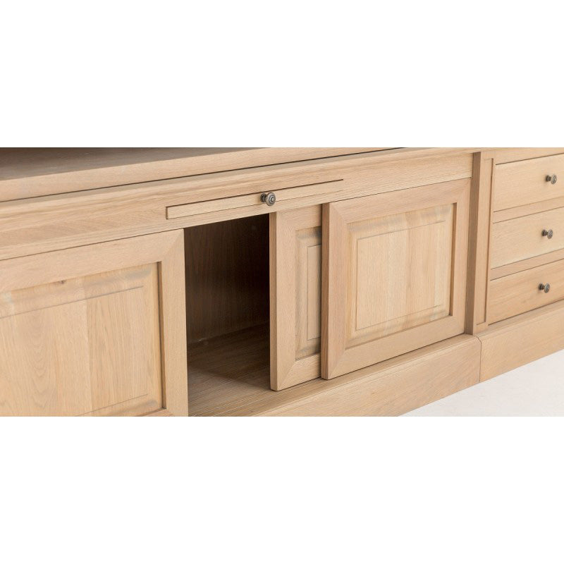 TV Schrank Eiche, Fernsehschrank Eiche Landhaus, Breite 266 cm